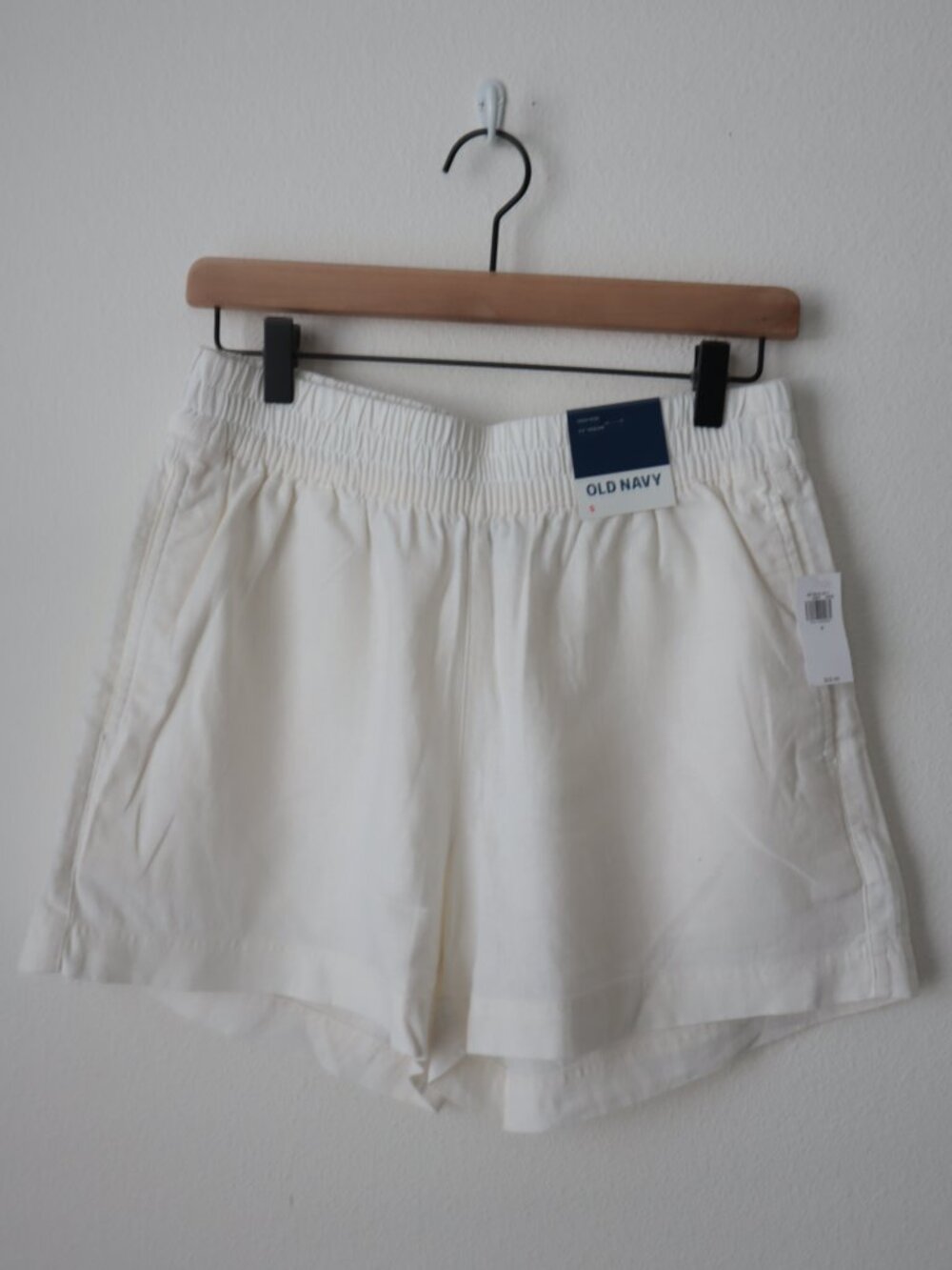 Old Navy White Linen Blend Shorts | S